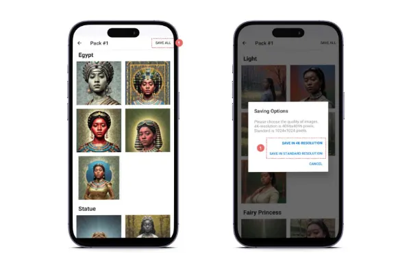 Save and Share Picture on Lensa AI