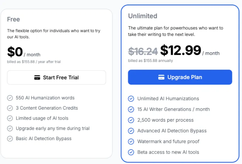 Phrasly AI Pricing Plans