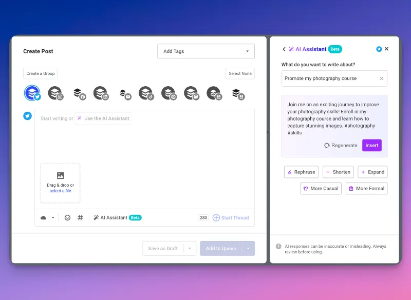 Quso.AI Review: Buffer